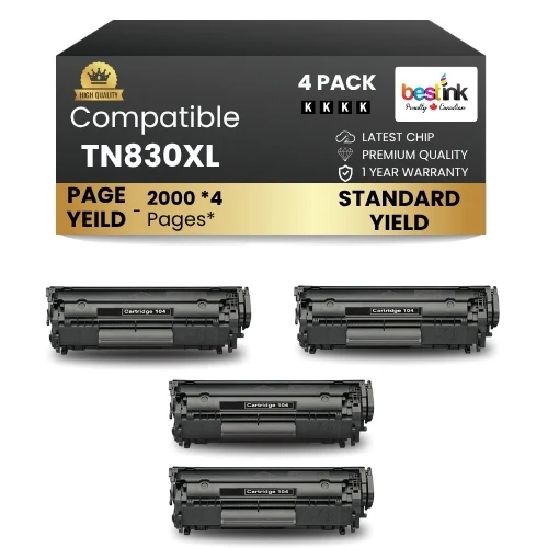 Canon FX9-FX10 Compatible Toner Cartridge Black ( 4 Pack ) Standard Yield