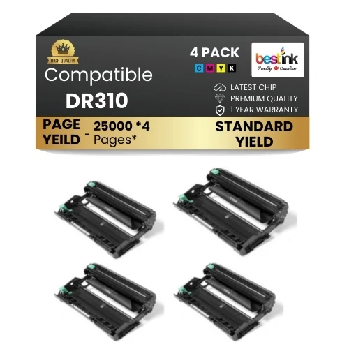 Brother DR310 Drum Unit BK/C/M/Y ( 4 Pack ) Standard Yield