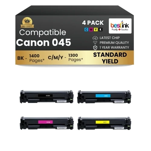 Canon 045 Compatible Toner Cartridge BK/C/M/Y (4 Pack ) Standard Yield