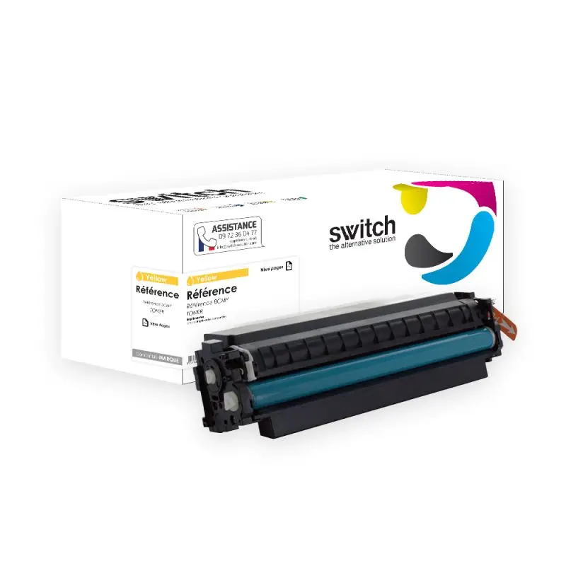 HP 410X Toner Jaune remanufacturé équivalent à CF412X · Switch