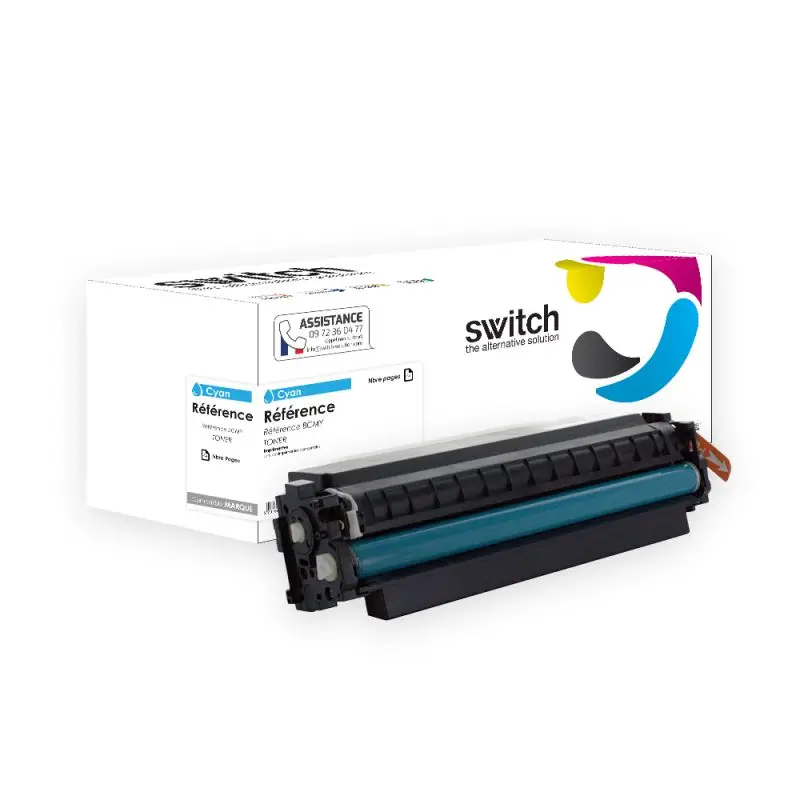 HP 410X Toner Cyan remanufacturé équivalent à CF411X · Switch