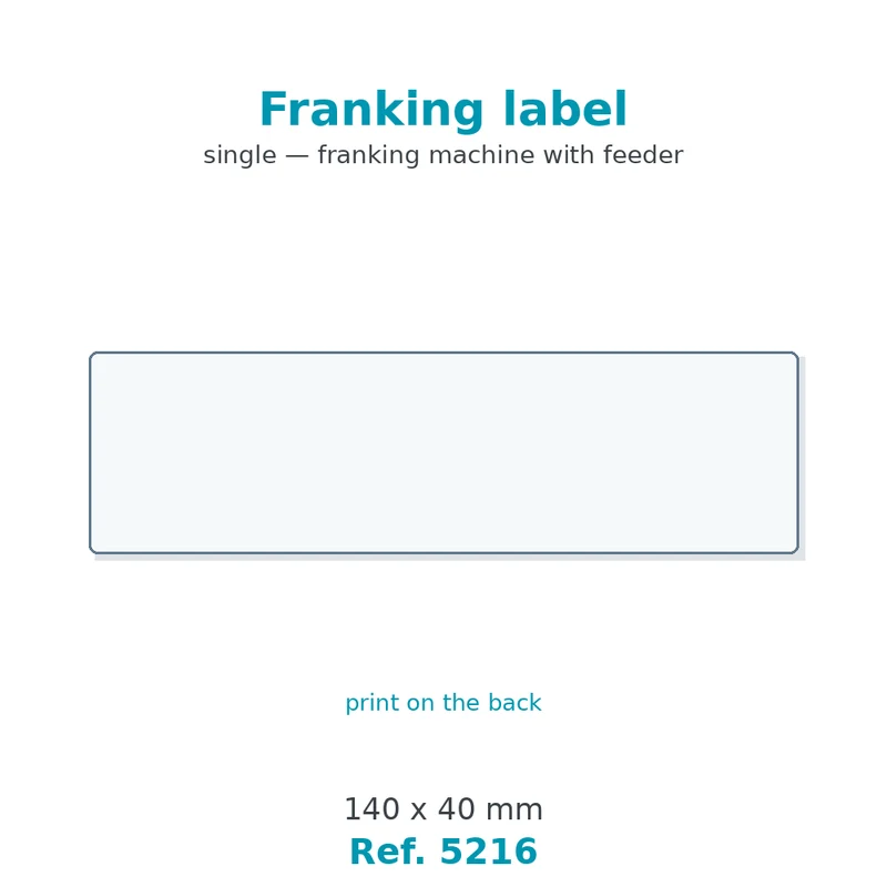 Étiquette d'affranchissement simple 140 x 40 mm - boîte de 1 000 - carton de 10 boîtes - Réf. 5216