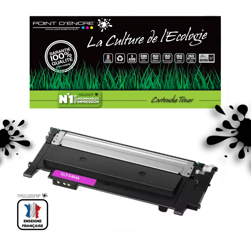 CLT-C404S - MAGENTA - Grande capacité Marque Francaise POINT D'ENCRE - pour Imprimantes compatibles Samsung (clsa)