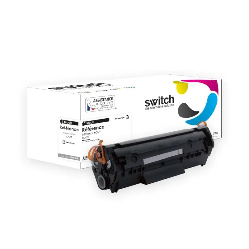 HP 12A Toner Noir compatible équivalent à Q2612A, 103, 303 · Switch