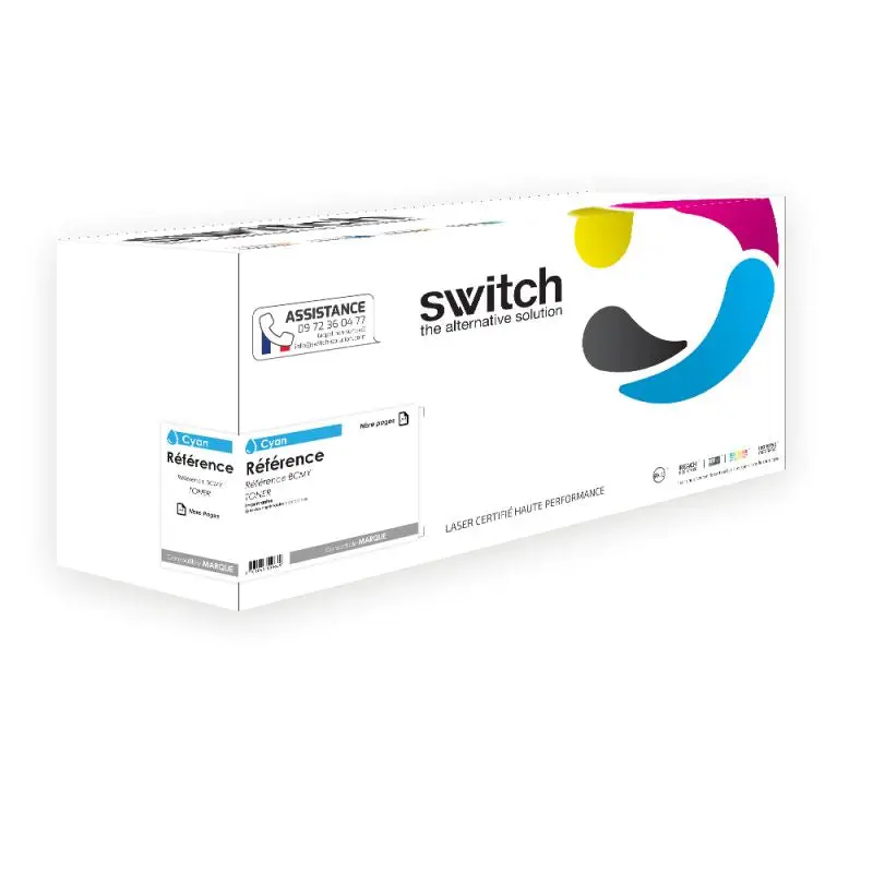 HP 504A Toner Cyan compatible équivalent à CE251A, 2643B002, 723 · Switch