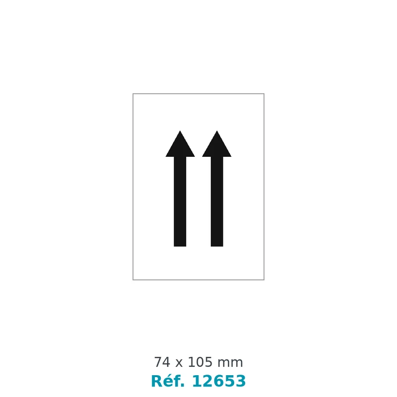 Étiquette de signalisation FLÈCHES noir sur blanc 74 x 105 mm - rouleau de 1 000 - carton de 6 rouleaux - Réf. 12653