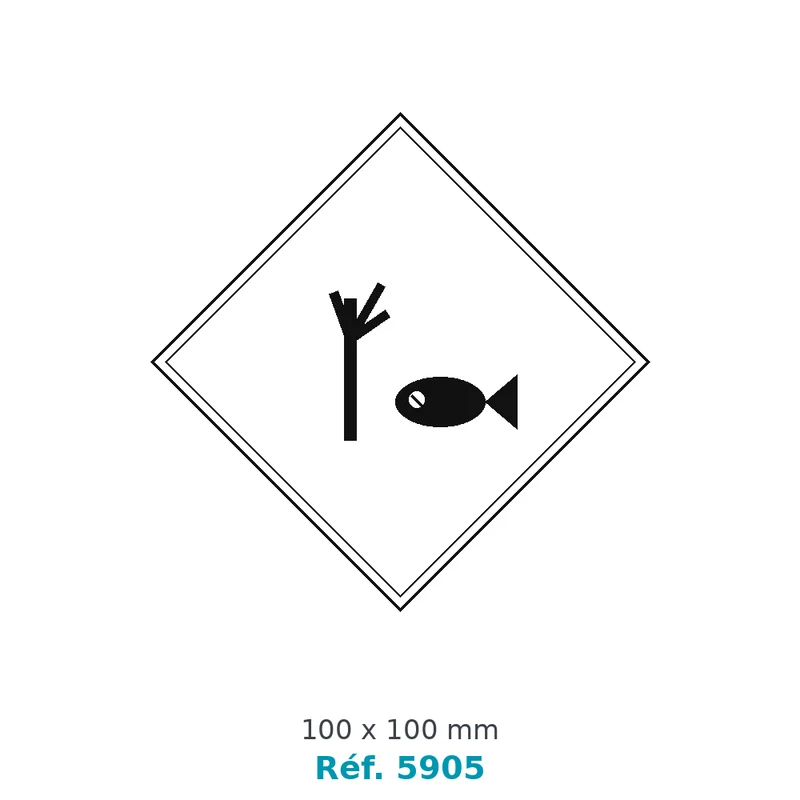 Étiquette transport produits dangereux Danger pour l'environnement 100 x 100 mm - rouleau de 1 000 - carton de 4 rouleaux - Réf. 5905