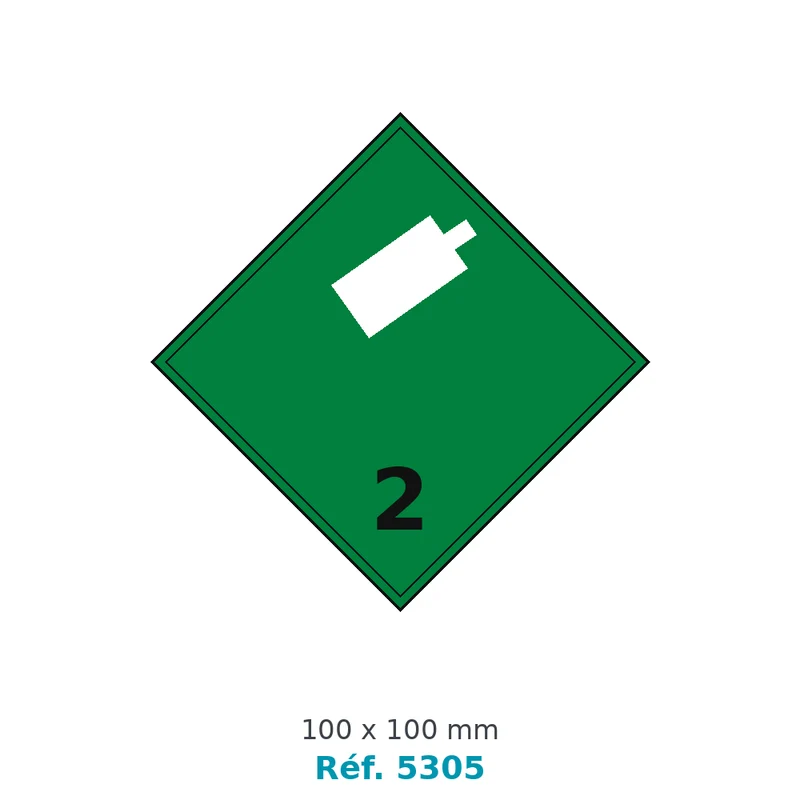 Étiquette transport produits dangereux 2.2 Gaz non inflammables, non toxiques 100 x 100 mm - rouleau de 1 000 - carton de 4 rouleaux - Réf. 5305