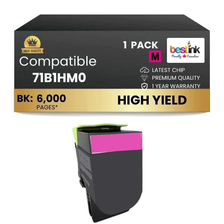 Compatible Lexmark 71B1HM0 Magenta Toner Cartridge 1 Pack