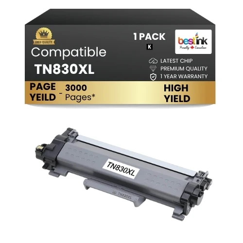 Brother TN830XL Toner Cartridge Black ( 1 Pack ) High Yield