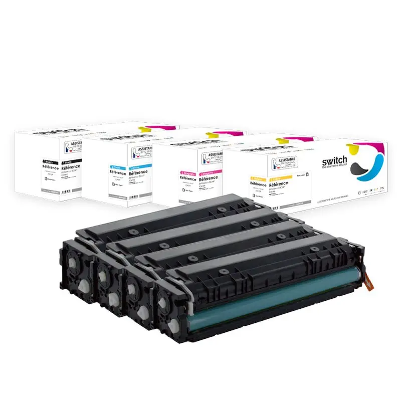 HP W2130Y Toner Pack 4 Couleurs compatible équivalent à W2131Y, W2132Y · Switch