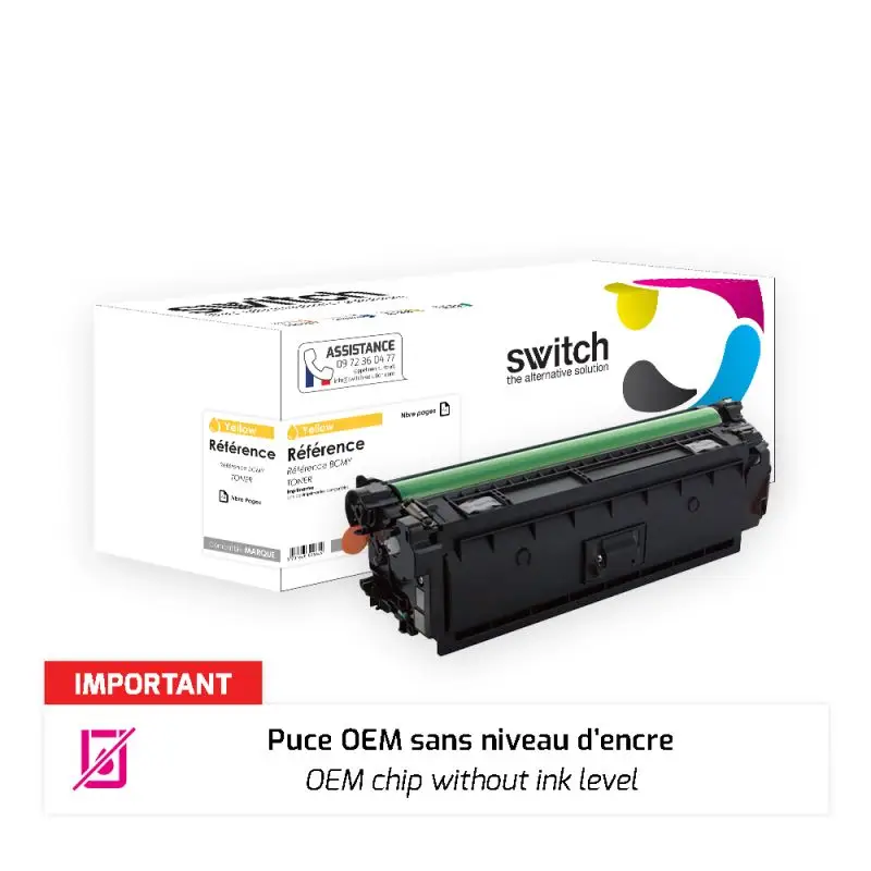 HP 212A Toner Jaune compatible puce OEM équivalent à W2122A · Switch