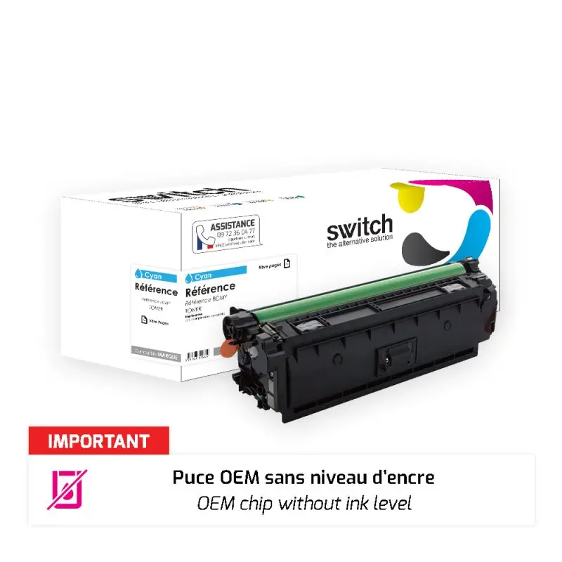 HP 212A Toner Cyan compatible puce OEM équivalent à W2121A · Switch