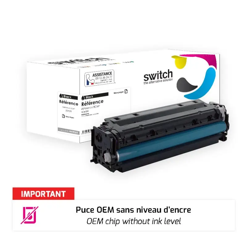 HP 207X Toner Noir compatible puce OEM équivalent à W2210X · Switch