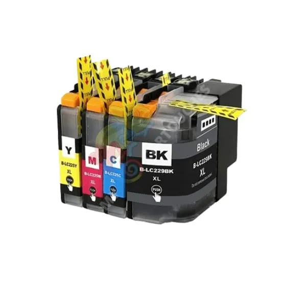 Pack de 4 Cartouche d'encre Brother LC225 XL Compatible
