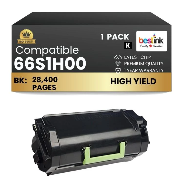 Compatible Lexmark 66S1H00 Black Toner Cartridge 1 Pack