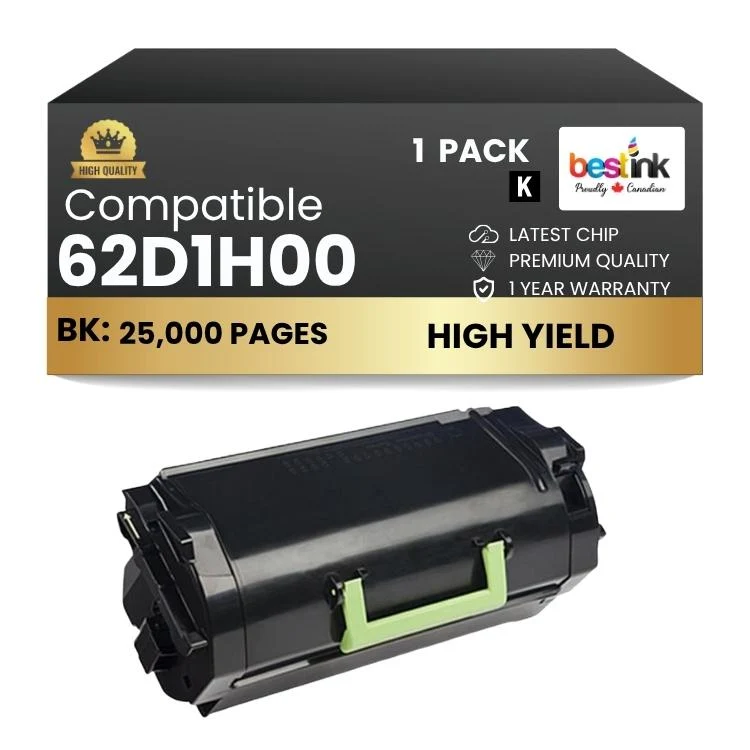 Compatible Lexmark 62D1H00 Black Toner Cartridge 1 Pack