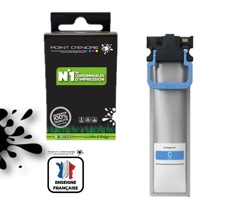 T9452/T9442 - CYAN - Grande capacité de Marque Française POINT D'ENCRE Pour imprimante compatible EPSON (cee)