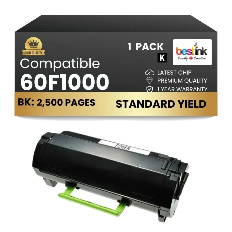 Compatible Lexmark 60F1000 Black Toner Cartridge 1 Pack
