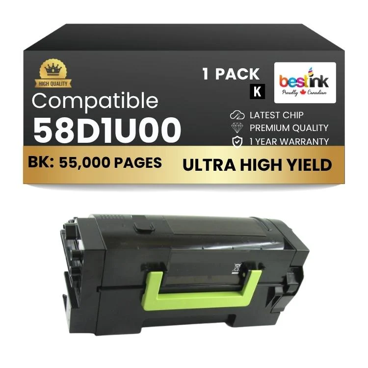 Compatible Lexmark 58D1U00 Black Ultra High Yield Capacity 1 Pack