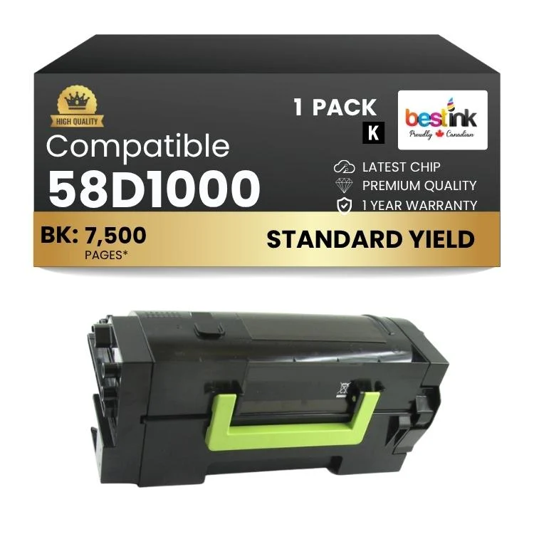Compatible Lexmark 58D1000 Black Toner Cartridge 1 Pack