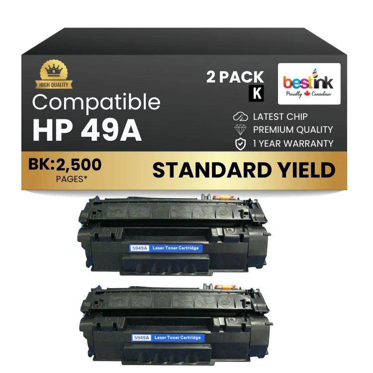 Compatible HP 49A Q5949A Black Toner Cartridge (2 Pack)