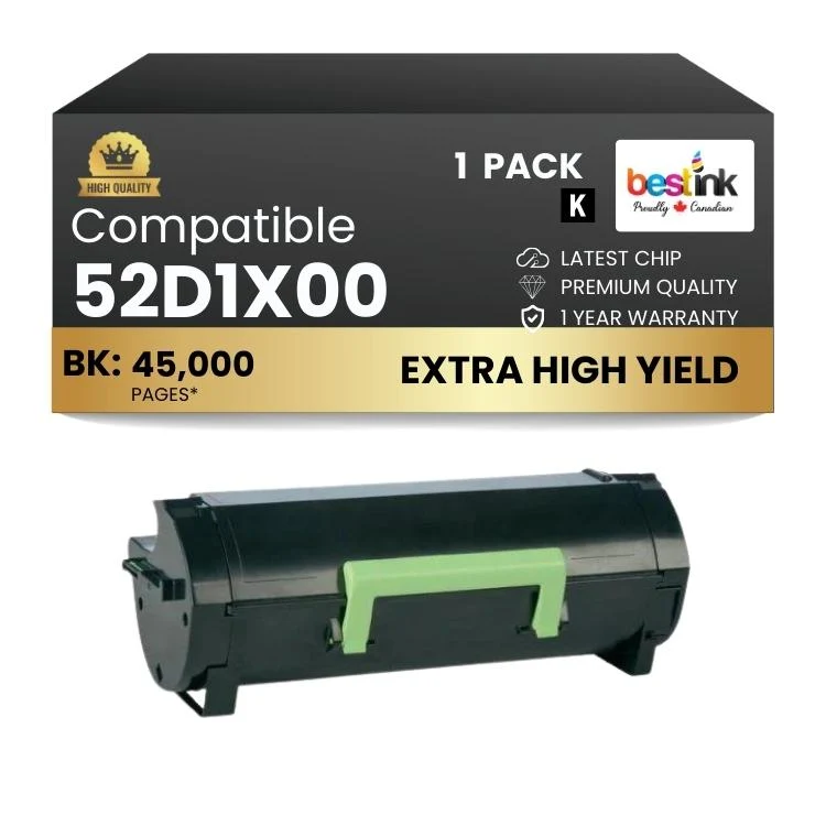 Compatible Lexmark 52D1X00 Black Toner 1 Pack