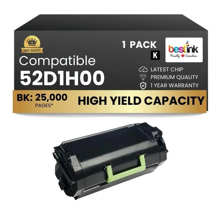 Compatible Lexmark 52D1H00 Black Toner 1 Pack