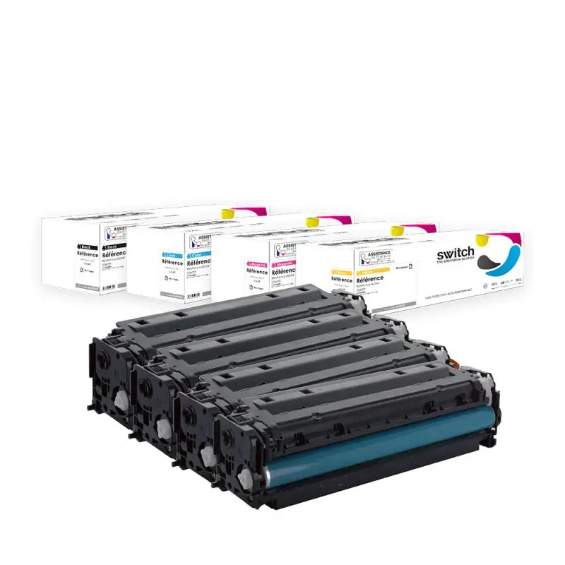 HP 131 Toner Pack 4 Couleurs compatible équivalent à CF210X, CF211A, CF212A · Switch