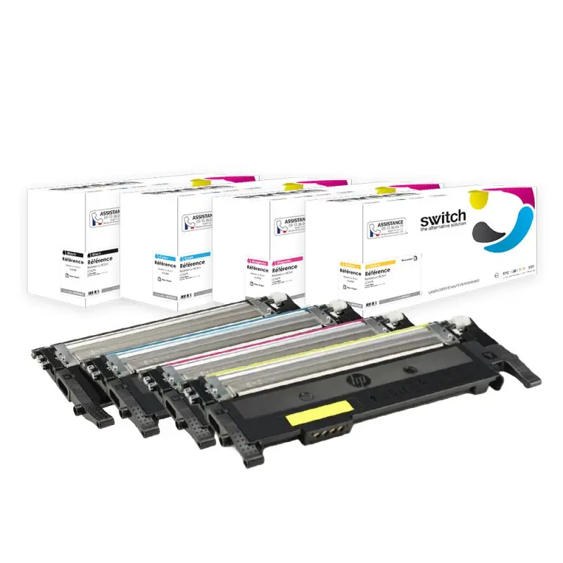 HP 117A Toner Pack 4 Couleurs compatible équivalent à W2070A, W2071A, W2072A · Switch