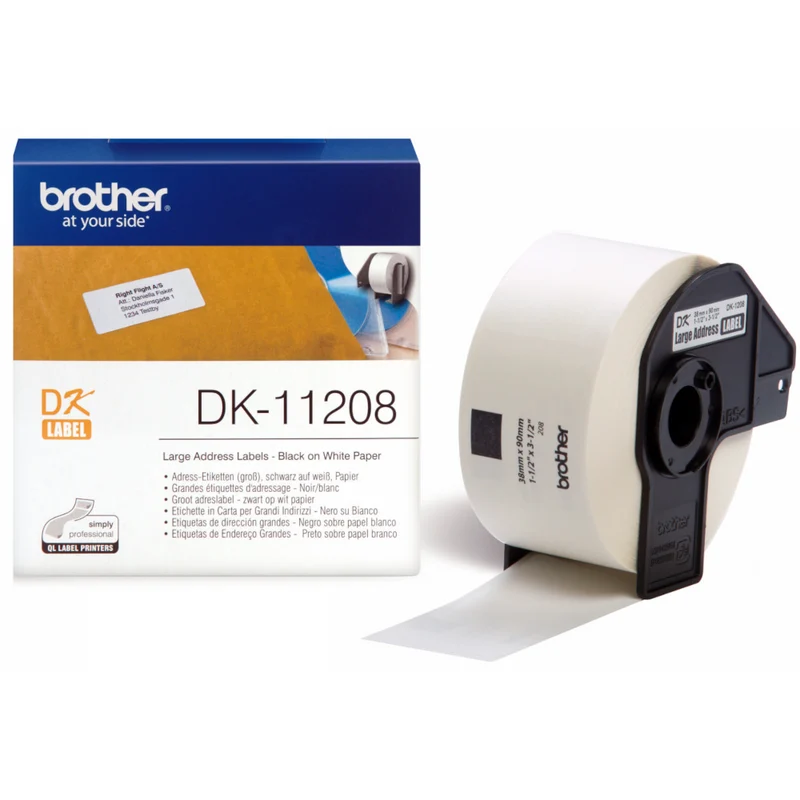 Ruban d'étiquettes pré-découpées 38x90mm Brother pour imprimante d'étiquettes - DK-11208