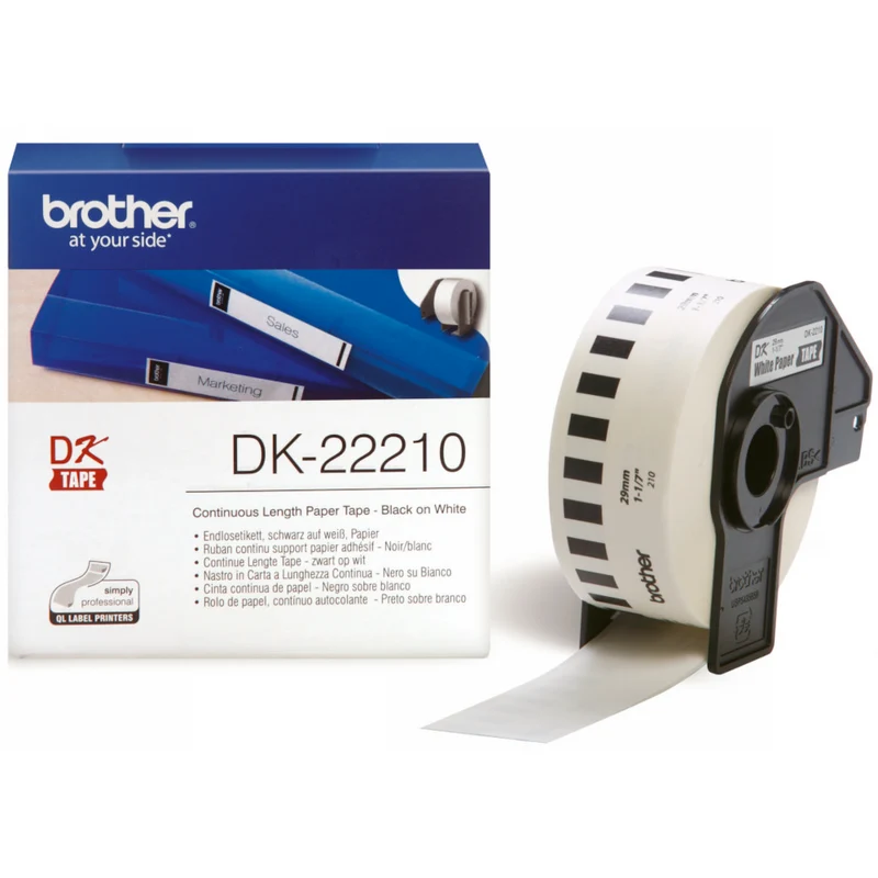 Ruban d'étiquette continu 29mm x 30m Brother pour imprimante d'étiquettes - DK-22210