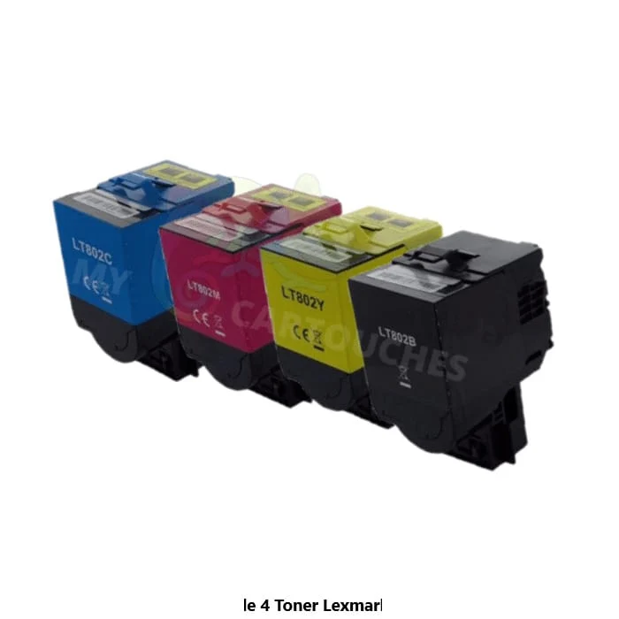 Pack 4 Toners Lexmark 802S: CX310 dn, CX410 de