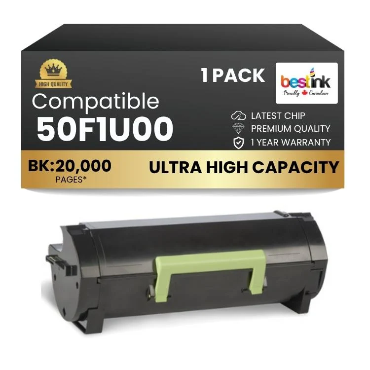 Compatible Lexmark 50F1U00 Black ULTRA High Yield Capacity Toner 1 Pack