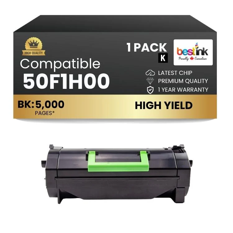 Compatible Lexmark 50F1H00 Black High Yield Capacity Toner 1 Pack