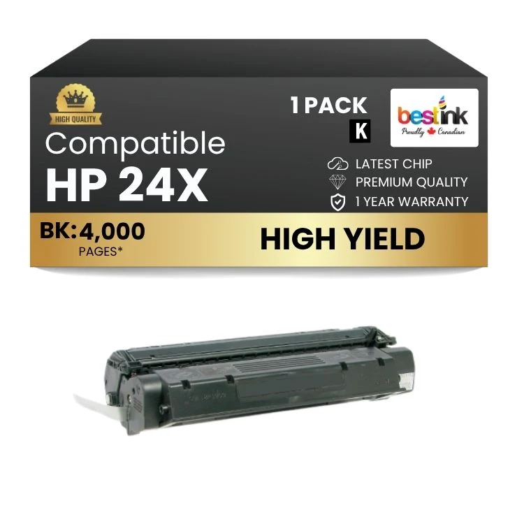 Compatible HP 24X Q2624X Black Toner Cartridge (1 Pack)