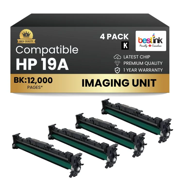 Compatible HP 19A CF219A Black Drum - With Chip (4 Pack)