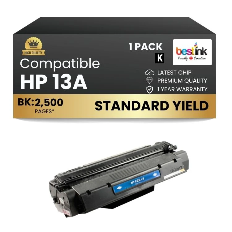 Compatible HP 13A Q2613A Black Toner Cartridge (1 Pack)