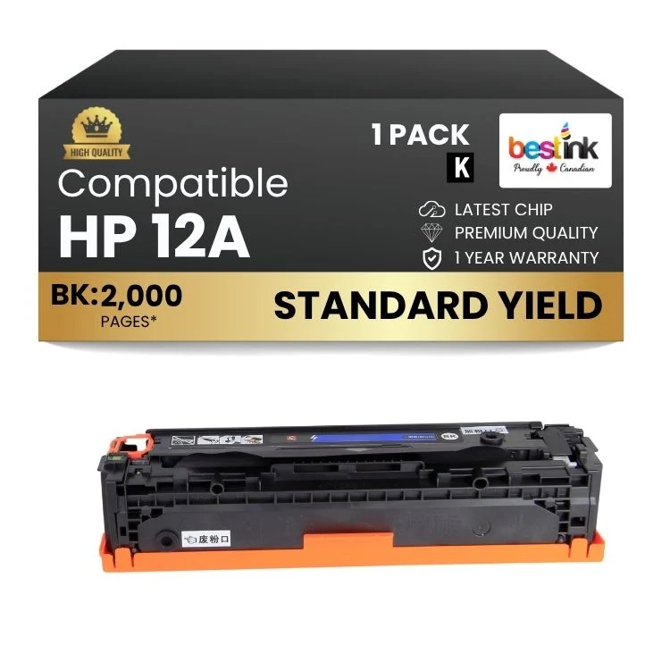 Compatible HP 12A Q2612A Black Toner Cartridge
