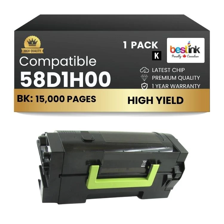 Compatible Lexmark 58D1H00 Black Toner Cartridge 1 Pack