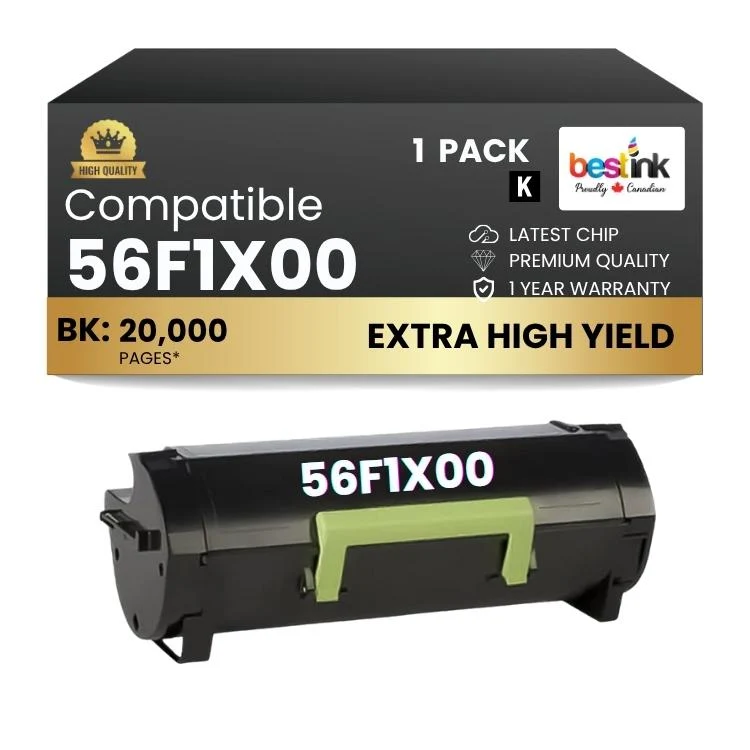 Compatible Lexmark 56F1X00 Black Toner Cartridge 1 Pack