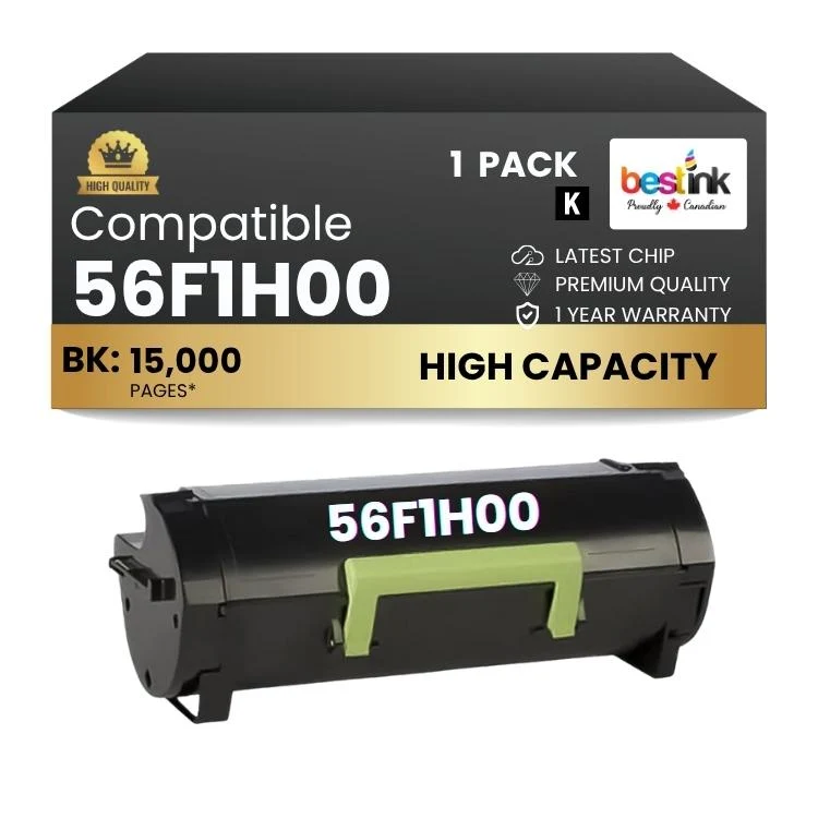 Compatible Lexmark 56F1H00 Black Toner Cartridge 1 Pack