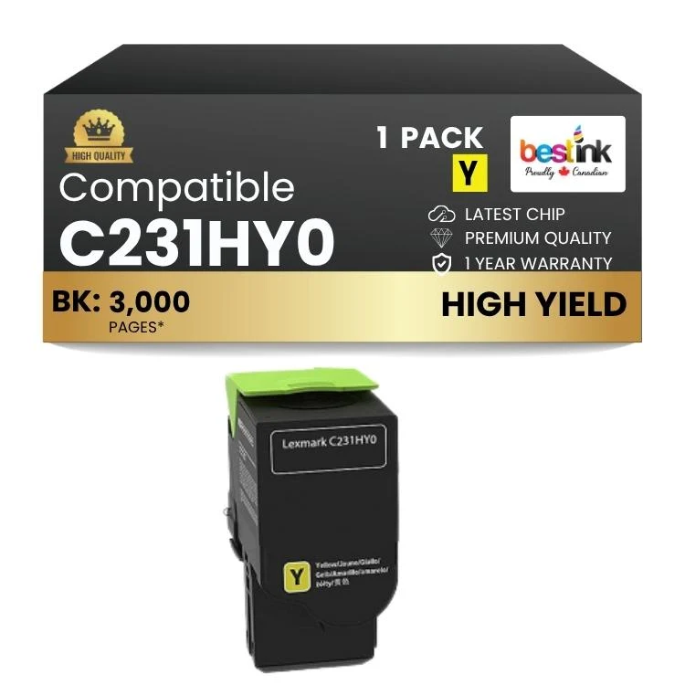 Compatible Lexmark C231HY0 Yellow Toner Cartridge