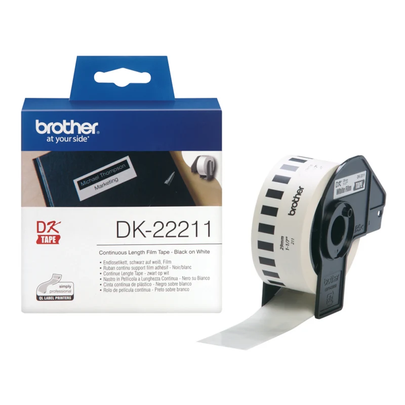 Ruban de film continu 29mm x 15m Brother pour imprimante d'étiquettes - DK-22211