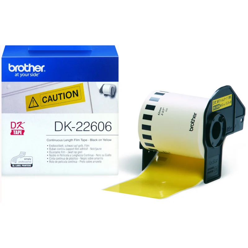 Ruban de film continu 62mm x 15m Brother pour imprimante d'étiquettes - DK-22606