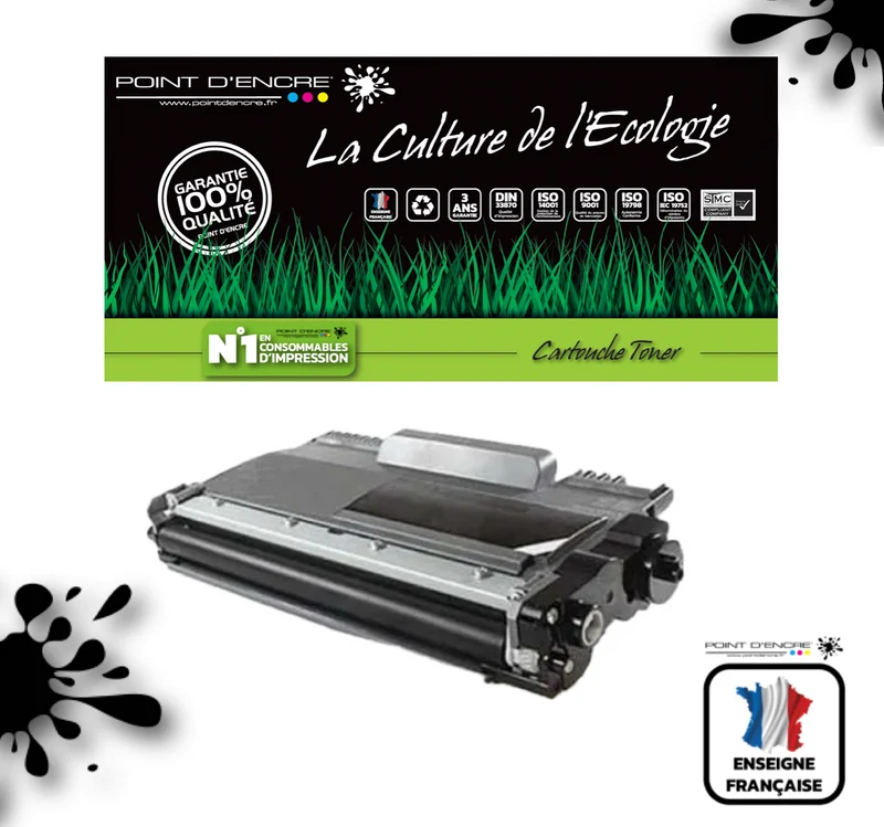 TN2220/TN2210/TN2010/TN450 - NOIR - Grande capacité Marque Francaise POINT D'ENCRE SU799A / SU810A pour Imprimantes compatibles Brother (clbr)