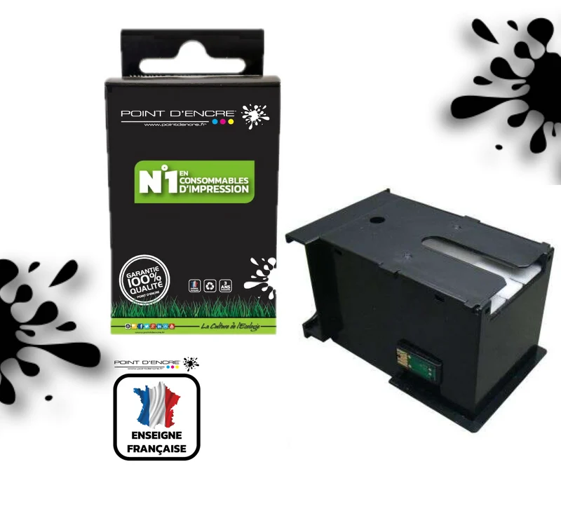 102 / C13T04D100 - COLLECTEUR D'ENCRE USAGÉE - Grande capacité de Marque Francaise POINT D'ENCRE Pour imprimante compatible EPSON (eep)