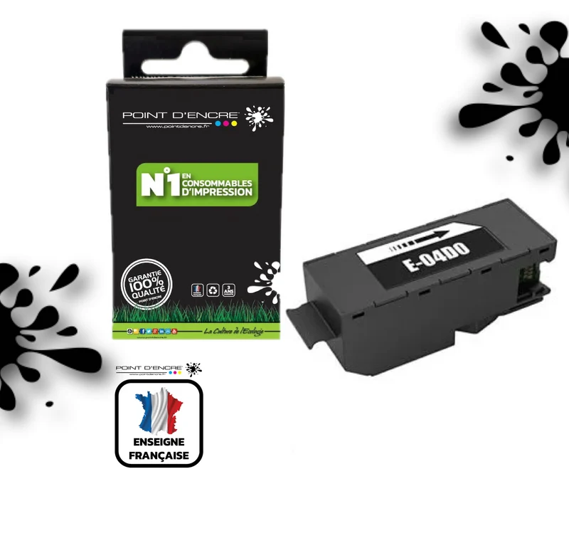 106 / C13T04D000 - COLLECTEUR D'ENCRE USAGÉE - Grande capacité de Marque Francaise POINT D'ENCRE Pour imprimante compatible EPSON (eep)