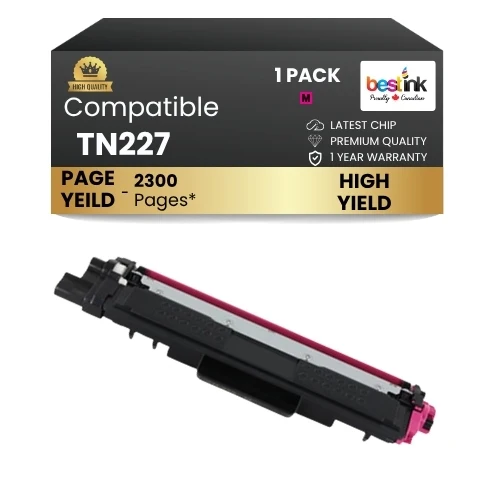 Brother TN227 Compatible Magenta Toner Cartridge High Yield Version of TN223 With Chip ( 1 Pack )