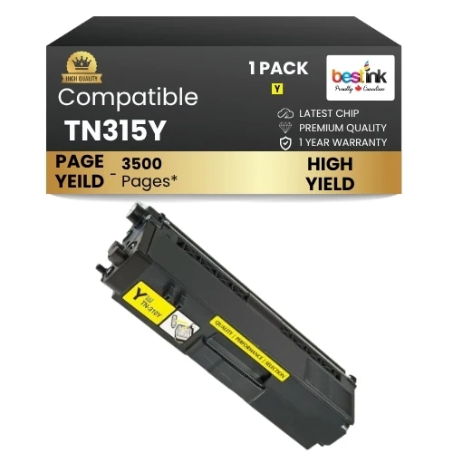Brother TN315Y Compatible Yellow Toner Cartridge High Yield ( 1 Pack )